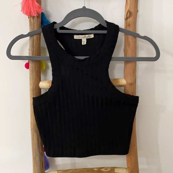 Black Racer Back Crop Tanks - Picture 2 of 2